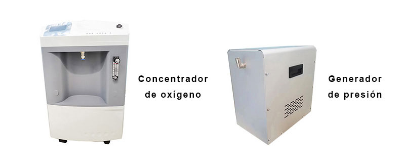 concentrador de oxígeno y generador de presión