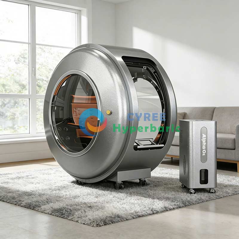 Cámara hiperbárica de oxígeno con diseño de ventanas múltiples ATA 2.0 a la venta: máquina de terapia de oxígeno hiperbárico (HBOT) para pacientes con claustrofobia