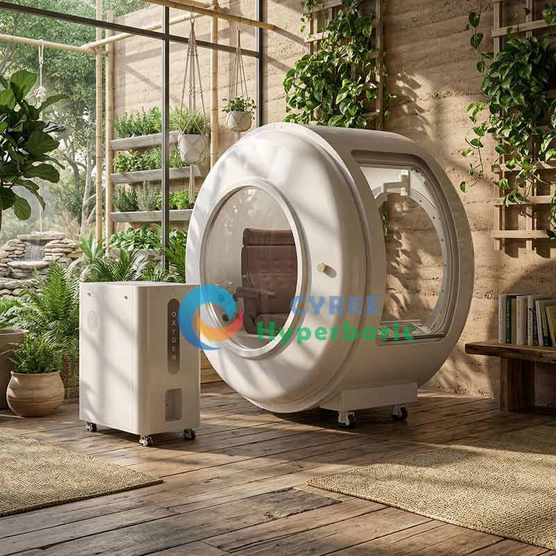 Cámara hiperbárica de oxígeno con diseño de ventanas múltiples ATA 2.0 a la venta: máquina de terapia de oxígeno hiperbárico (HBOT) para pacientes con claustrofobia